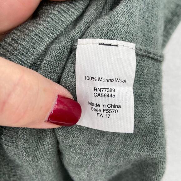 Madewell Merino Wool Sweater Women's Size M Grayish Green High Low Hem - Picture 9 of 11